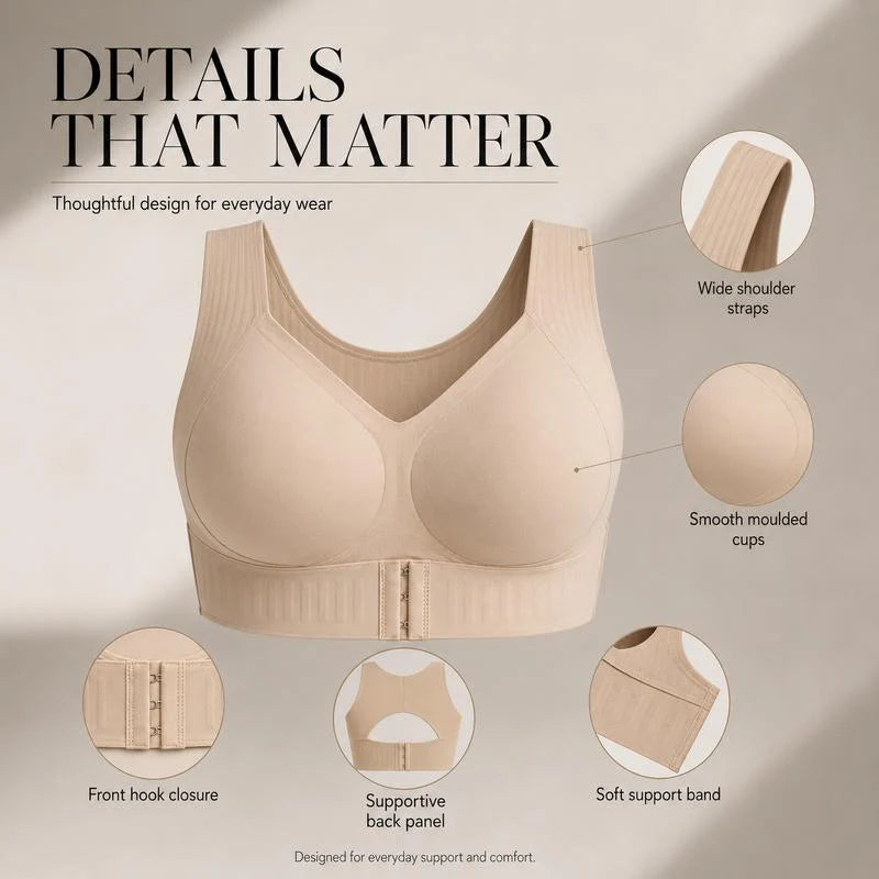Brassière Maintien — sans armatures, agrafage avant