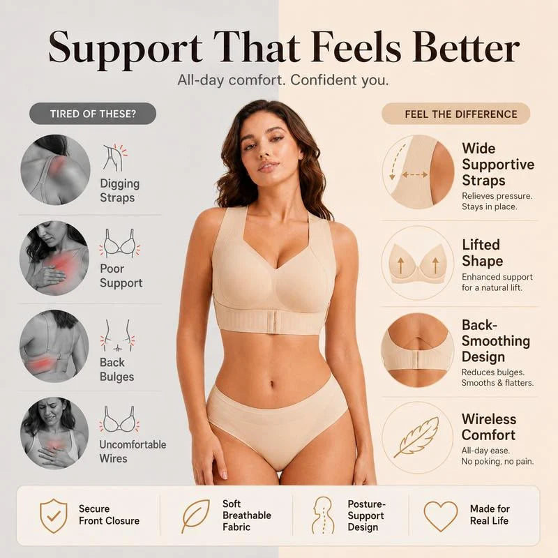 Brassière Maintien — sans armatures, agrafage avant