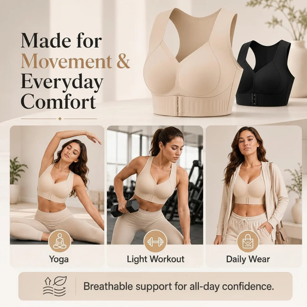 Brassière Maintien — sans armatures, agrafage avant